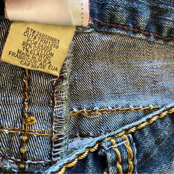 True Religion Jeans Womens Size 29 Vintage Thick Stitching Made In USA Low Rise - Picture 11 of 13